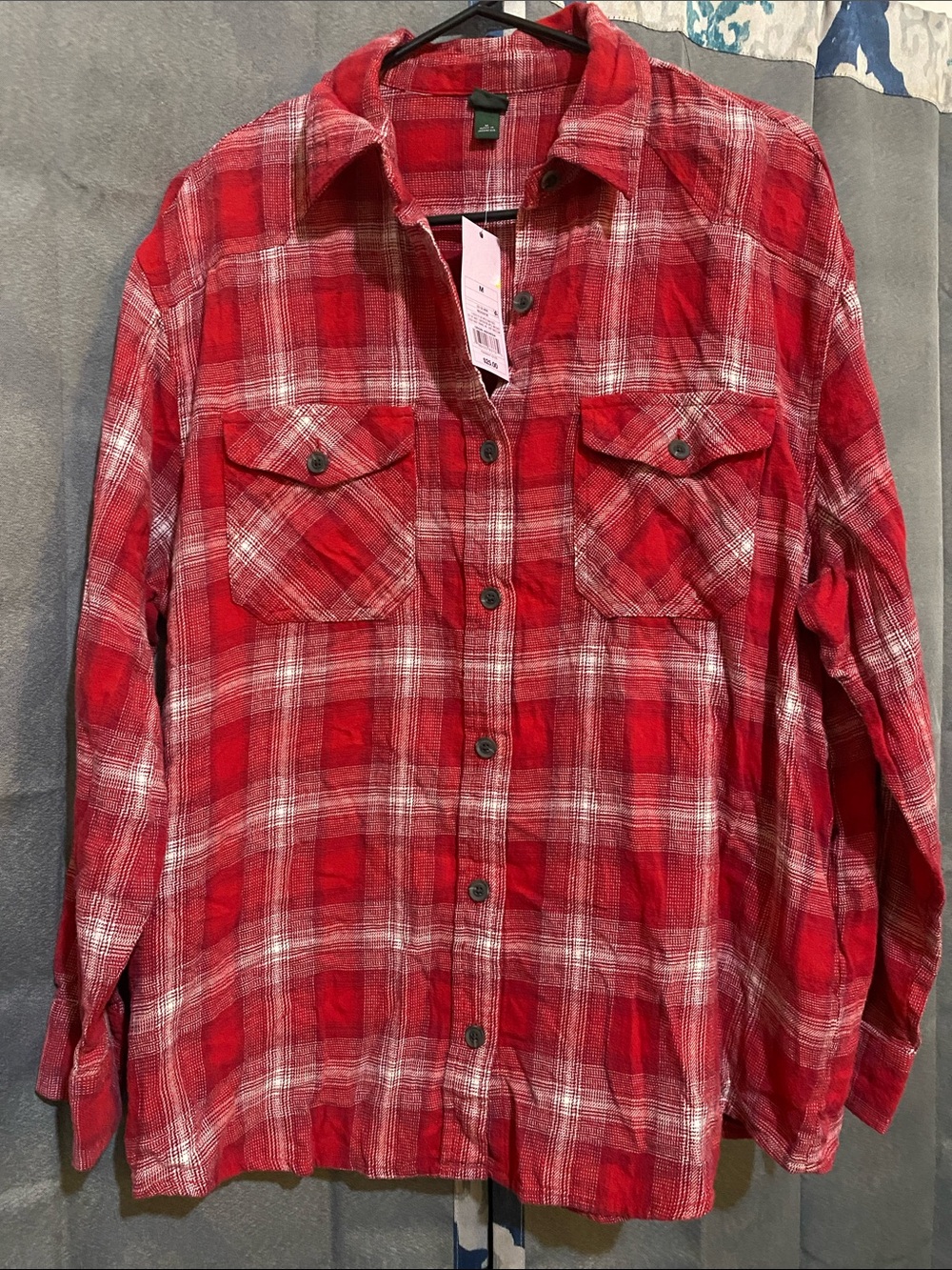 wild fable Red and White Plaid Button-Down Shirt